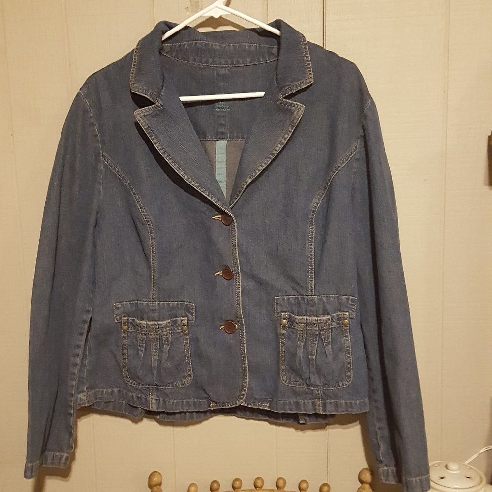 Women's Sonoma Cotton Denim Jean Jacket Blazer XL